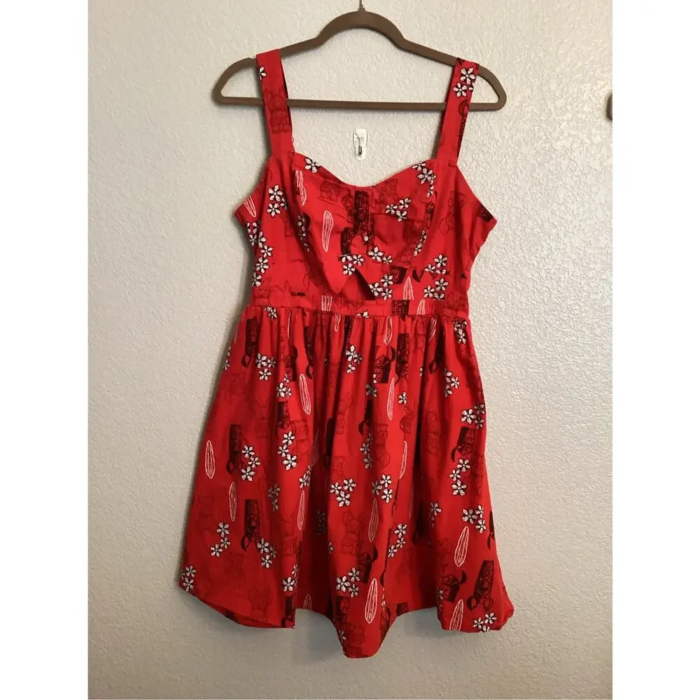 Her Universe Disney Lilo & Stitch Retro Tiki Cut-Out Dress Sz L